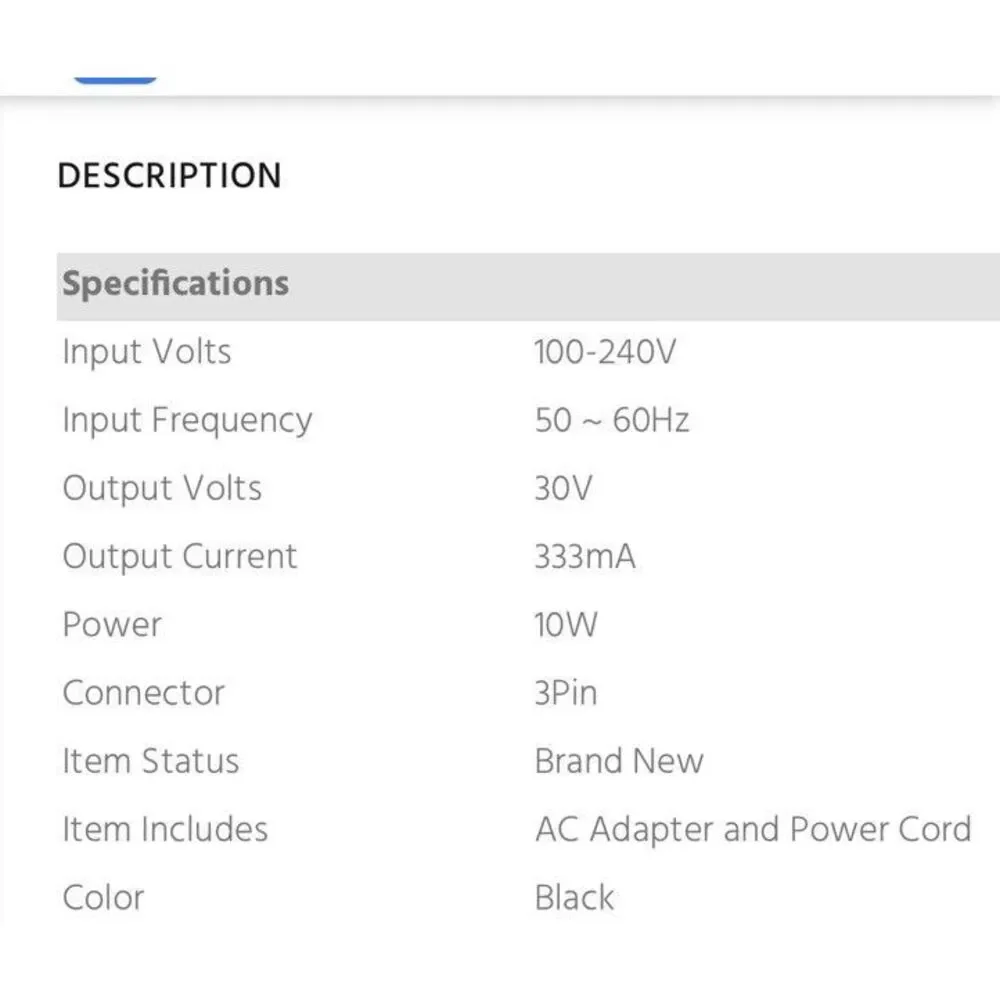 Genuine HP 0957-2286 3 Pin Printer‎ Power Adapter Cord